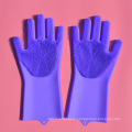 Waterproof Reusable Dish Wash Scrubbing Sponge Kitchen Dishwashing Gloves With Scrubber